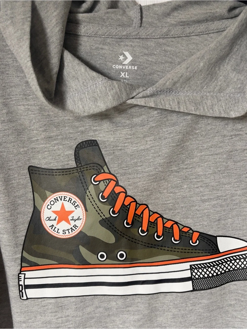 Converse Gray Hoodie Tee, Boys XL